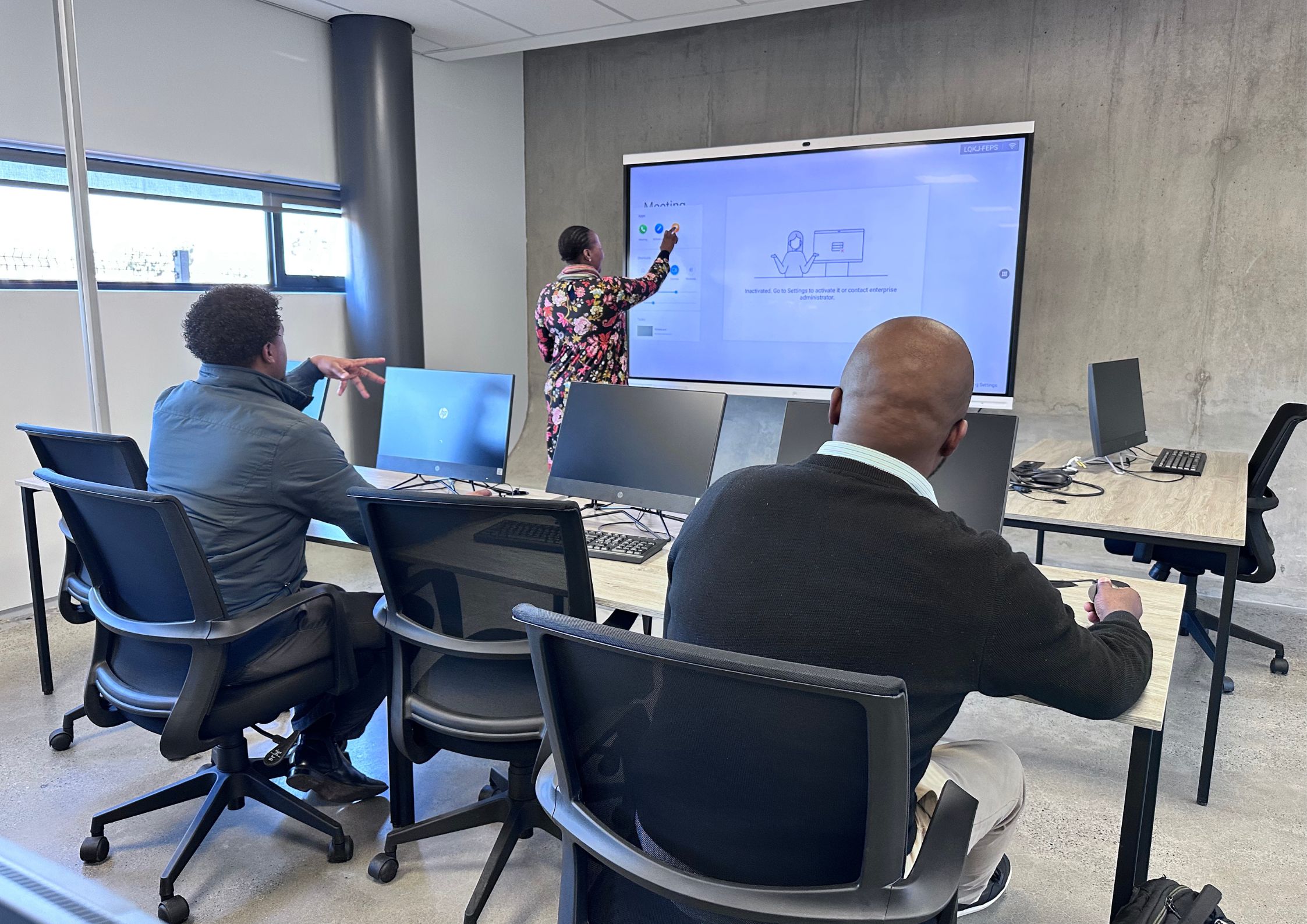 A technology training session in progress